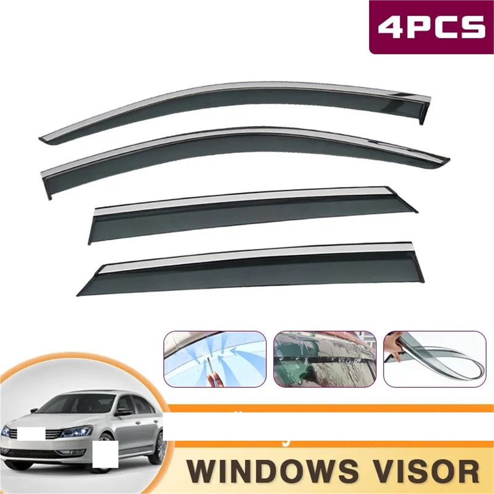Toldos Visera Ventilación para Passat para B7 7 2012-2015 Cubierta Protectora Parabrisas