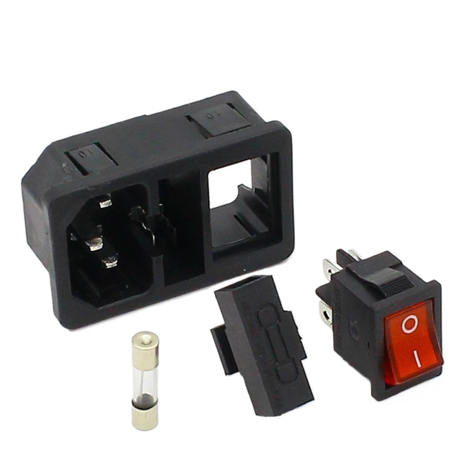 Connettore Alimentazione Maschio Con Interruttore E Portafusibile – IEC 320 C14 Con Spia Rossa - Foto 3