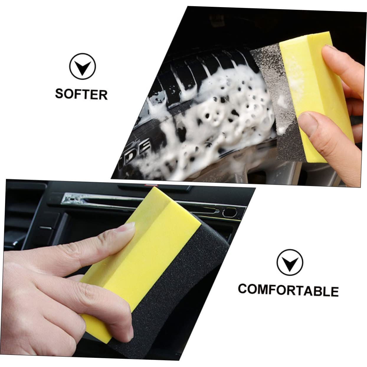 Cabilock Esponja De Lavado De Autos Espuma Pulido Esponja De Arcilla De Limpieza De Coche Neumático Húmedo Aplicador De Cera para Automóvil Compuesto PE 10 Piezas*4