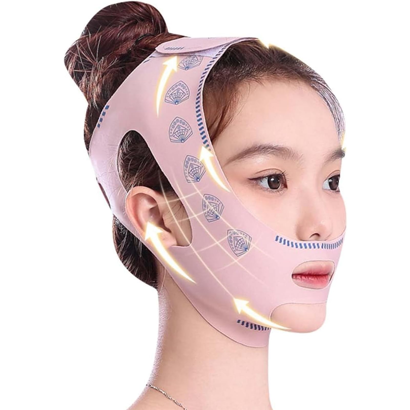 Reductor de Papada, Máscara Lifting Facial Reutilizable, Faja facial lifting, Cinturón Ajustable para Afinar el Rostro y Estilizar la Línea de la Mandíbula, Efecto V-Line y Reducción de Papada