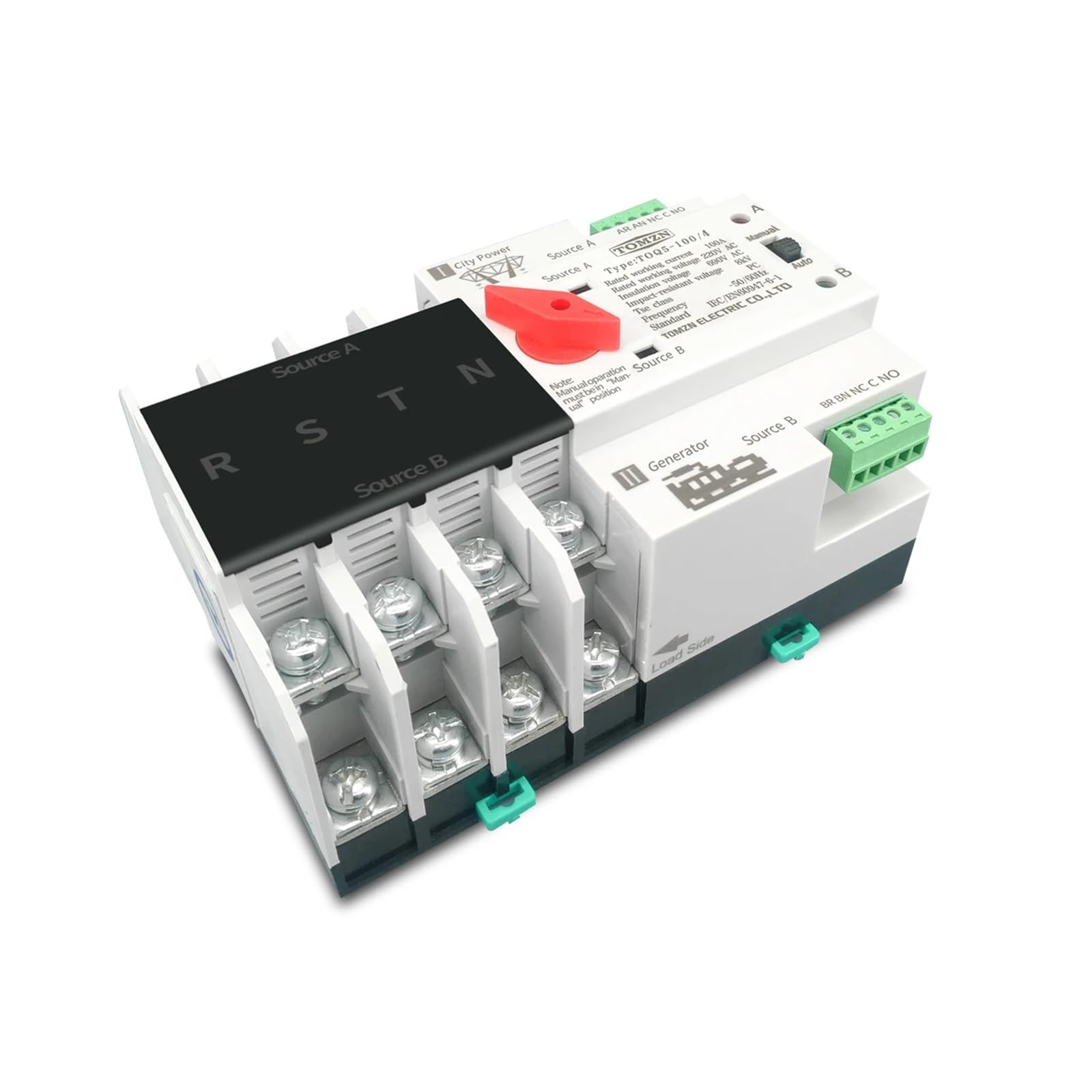 VSPPJYFG 3 Phase Din Rail Dual Power Automatic Transfer Switch Electrical Selector Switches Uninterrupted 4P 63A 100A 125A(110V,25v)