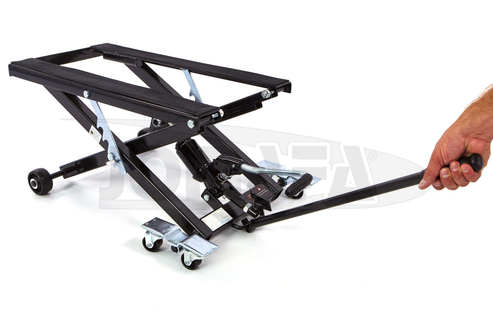 ELEVADOR Y PLATAFORMA DE MOTOS Y QUADS 500KG HIDRAULICO NEGRO