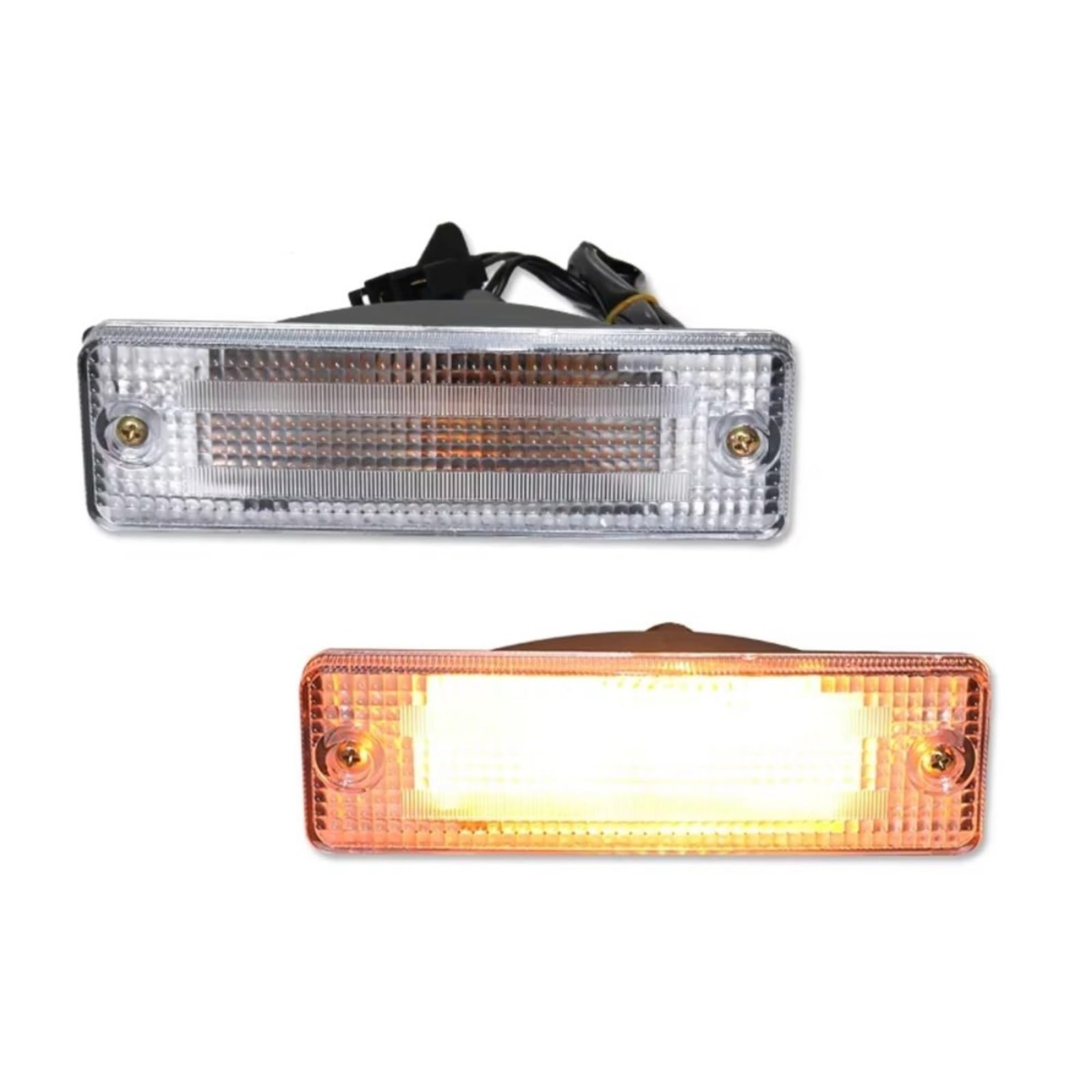 Genérico intermitente automóvil Para Mazda 323 B2000 B2200 B2600 Camión Ámbar LED Coche Esquina Delantera Luces Intermitentes Marcador 12V(Clear Lens Amber)