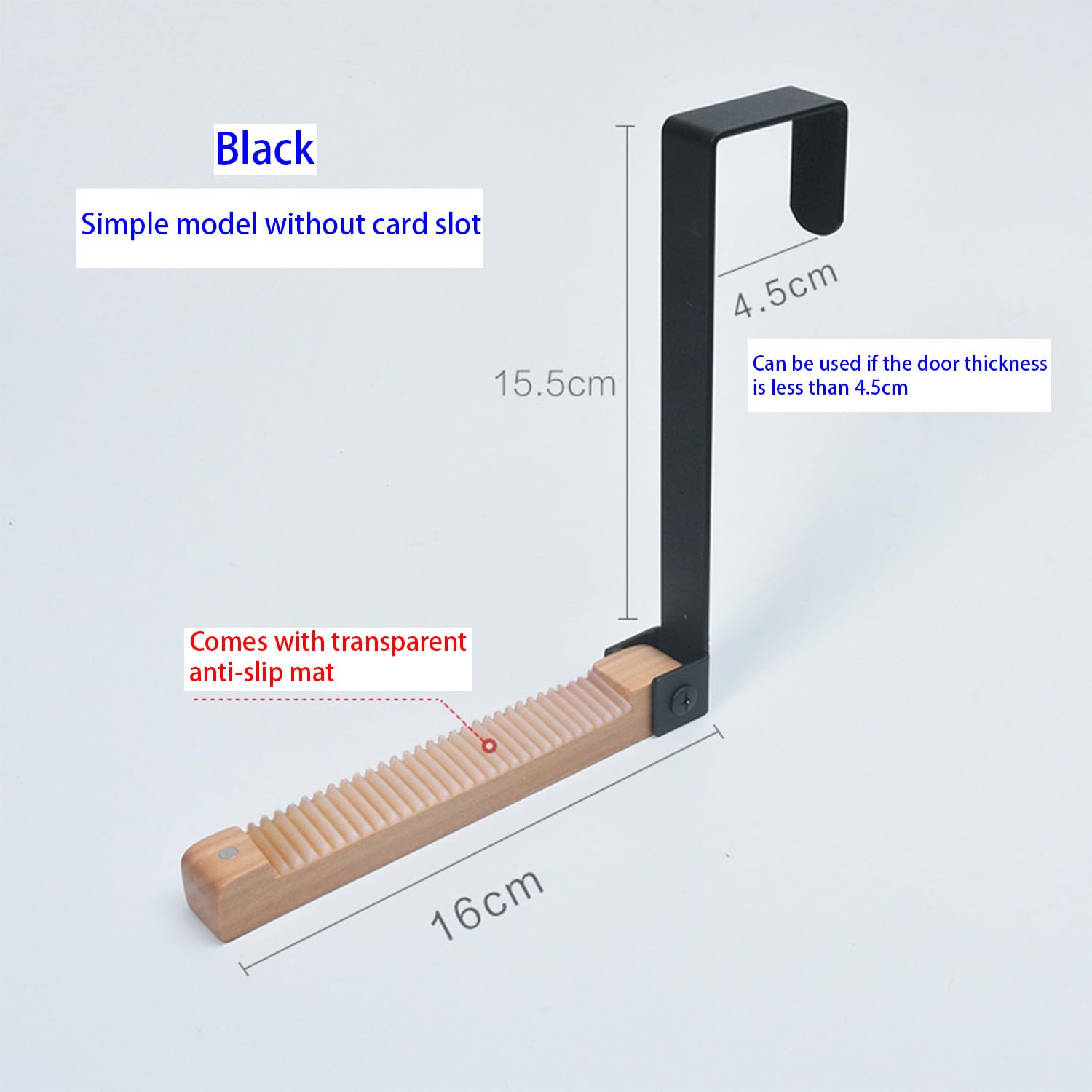 Gancho plegable para puerta, sin taladrar, para colgar en la puerta, para colgar en el interior (negro, blanco) (blanco)