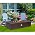 SUNBURY Outdoor 56-Inch Propane Burning Fire Pit Table, 50,000 BTU Dark Brown Concrete Patio Gas Fire Table w Waterproof Cover, Lava Rocks