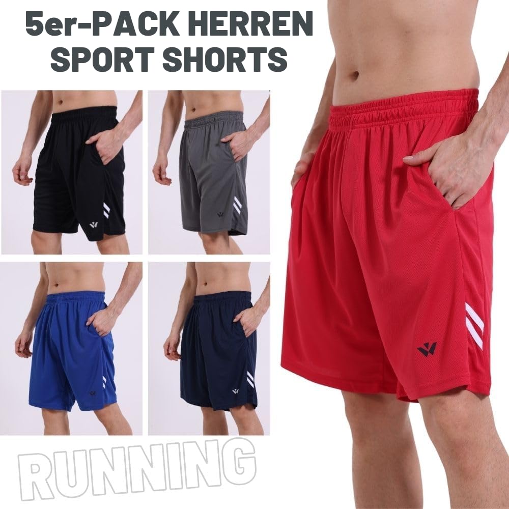 Sporthose Herren Taschen elastischer Bund schnelltrocknend Trainingshose Laufhose