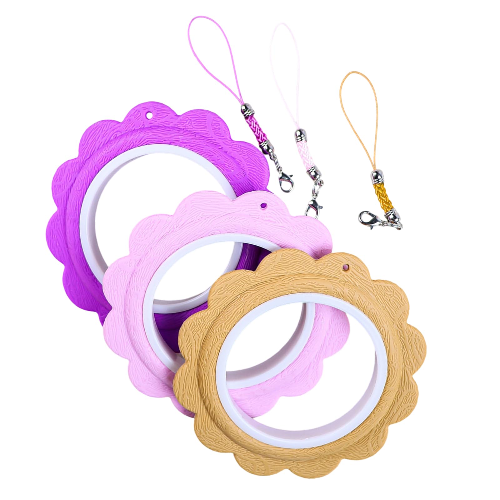 Pitadue 3 Pcs Crosses Stitching Hoop Candy Colored Embroidery Hoop Embroidery Frame For Display Sewing Projects