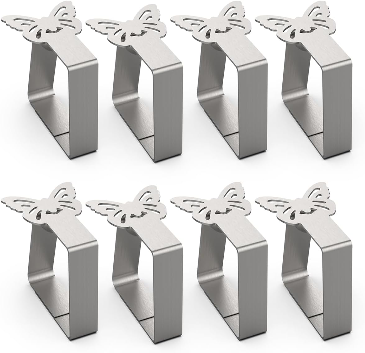 8 Tischtuchklammern Schmetterling - Edelstahl & Rostfrei