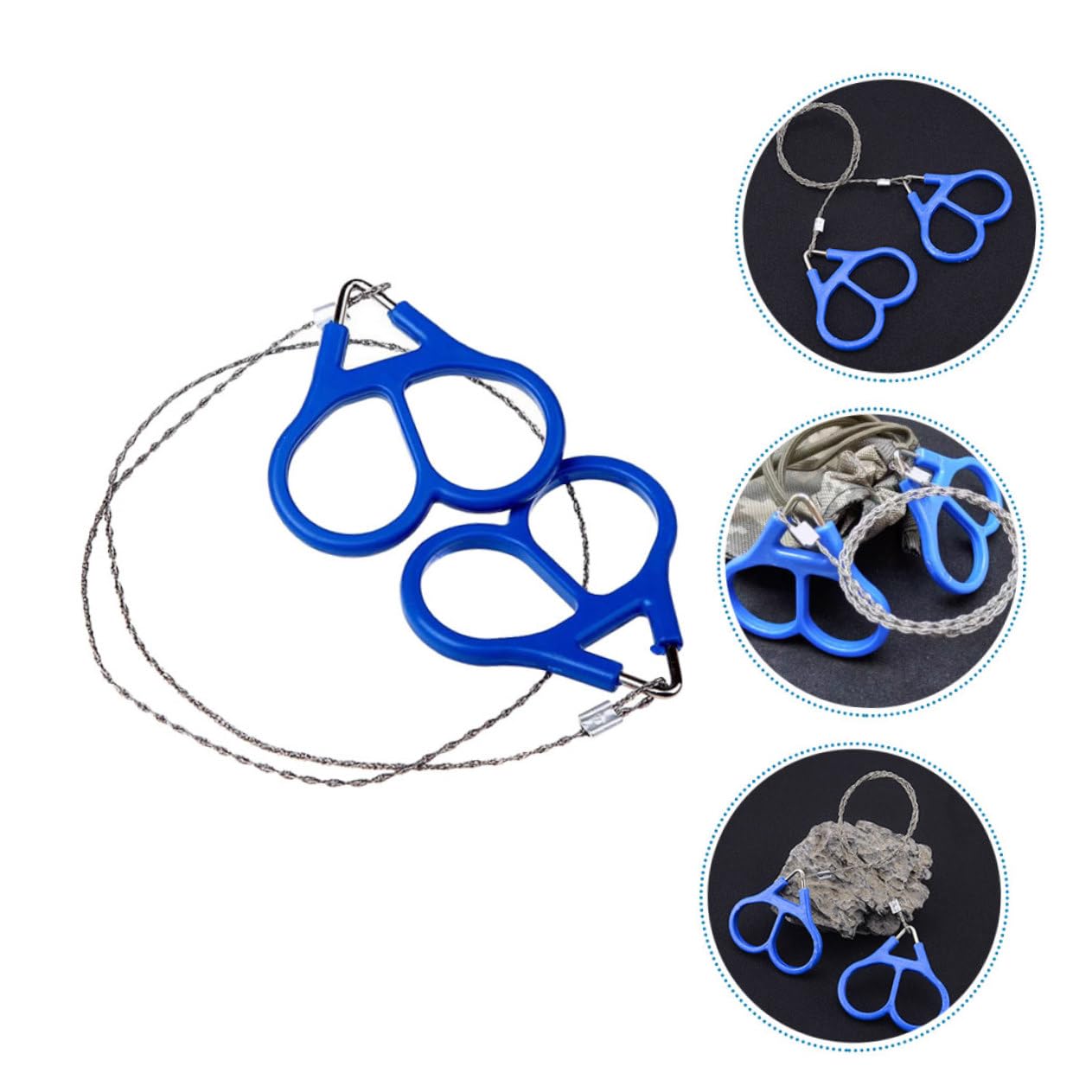 SUPVOX 4pcs Portable Stainless Steel Wire Rope Saw Chains Emergency Wire Saws Camping