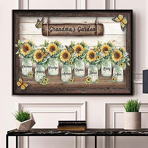 Personalized-Grandma-Gift-Wall-Art-Print-with-Kids-Names-Grandmas-Garden-Sunflower-Canvas-Poster-Grandmother-Nana-Mimi-Gigi-Gift-For-Mothers-Day-Grandparents-Day-Family-Home-Decoration Personalized Grandma Gift Wall Art Print with Kids Names Grandmas Garden Sunflower Canvas Poster Grandmother Nana Mimi Gigi Gift For Mothers Day Grandparents Day Family Home Decoration