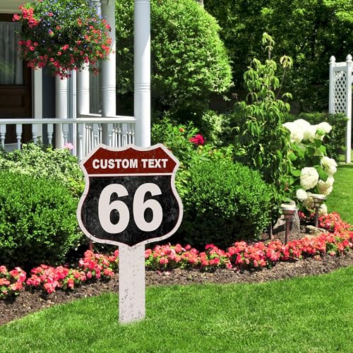 Customized Road Signs?Route 66 Signs Vintage Road Signs Home Decor?Personalized Home Address Sign,Outdoor Metal Sign