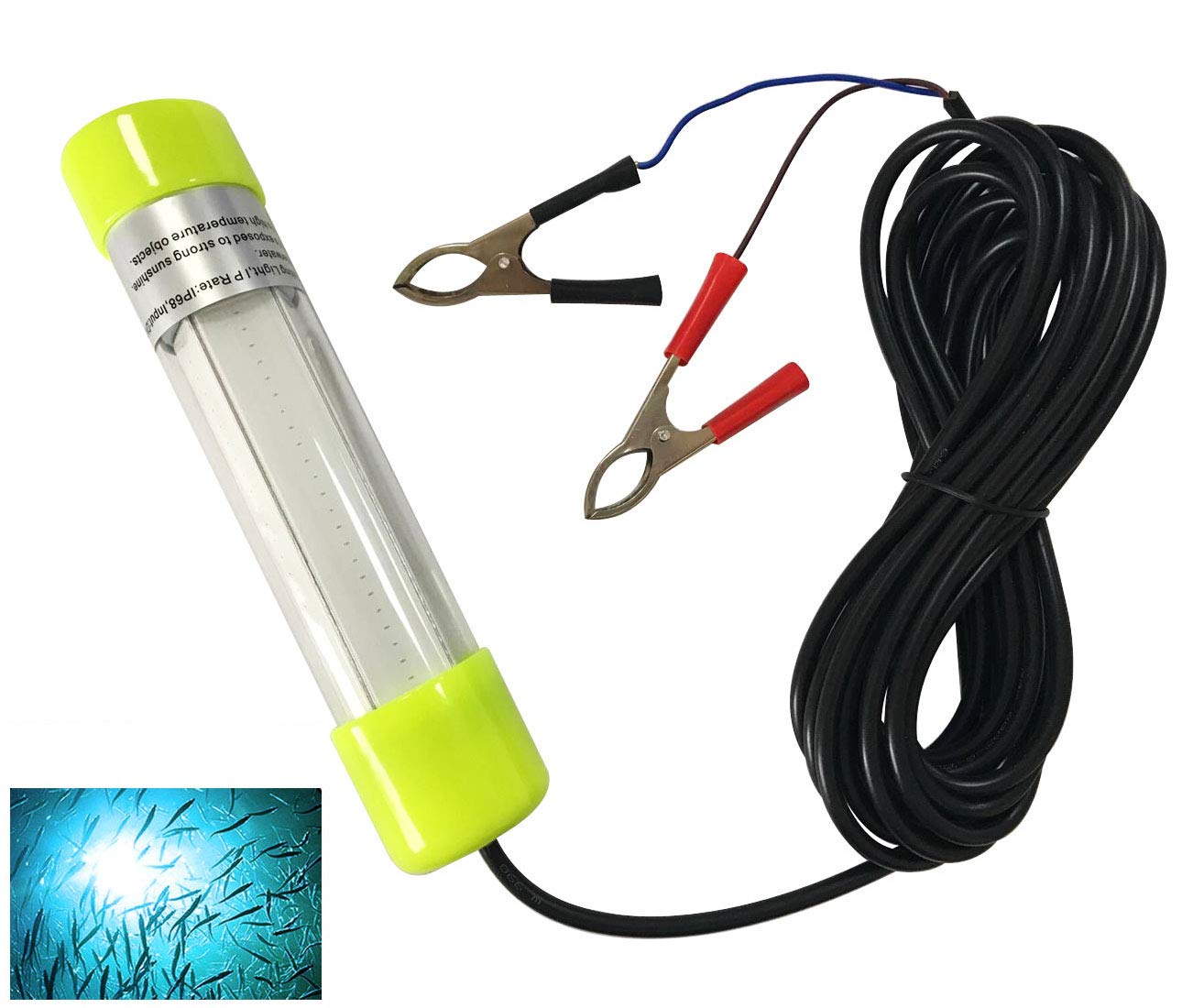 JSHANMEI Underwater Fishing Light Night Fishing Lure Bait Fish Finder Lamp Super Bright Submersible Deep Drop LED Fishing Boat Light 20W Fishing Light