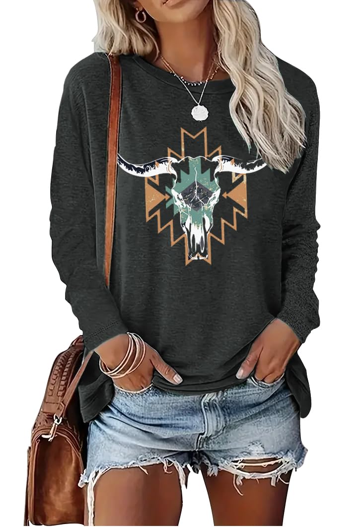  GREFLYING Country Music Graphic Tees Shirts for Women
| GREFLYING Long Sleeve Shirts for Women Country Concert Tops