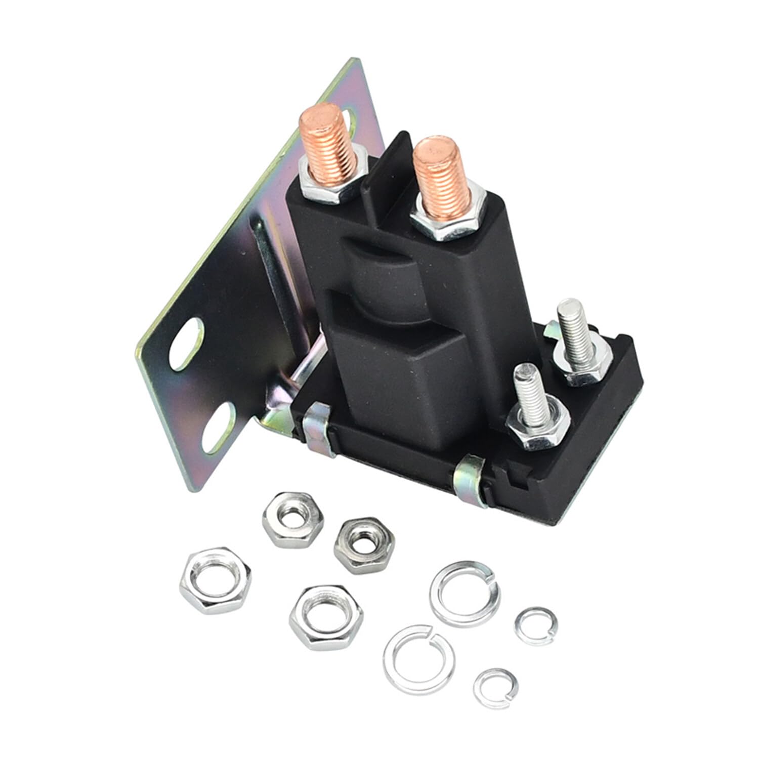 Solénoïde de démarreur 12 V 4 bornes AM104036 27153-G01 27153G01 compatible avec tondeuse autoportée John Deere GX75 GX95 R70 R92 R72 RX95 SX95 RX75 Compatible avec EZGO 1994 UP Gas TXT