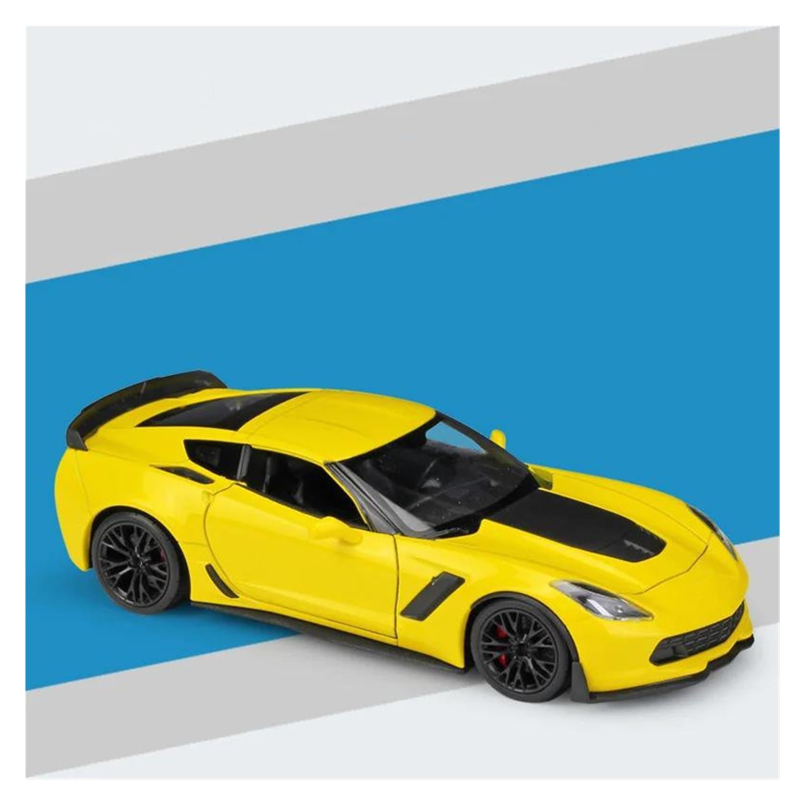 UIFCOG Die Cast Collectible Car Model 1:24 For Corvette Z06 2017 Car Alloy Diecast Model(Yellow)