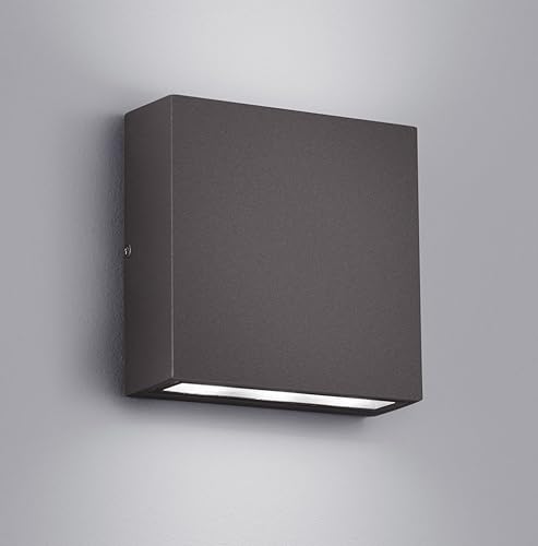 illumishin Lámpara de pared moderna para exteriores, apliques de pared LED, lámpara exterior con pantalla de vidrio de 3000 K, lámpara de pared