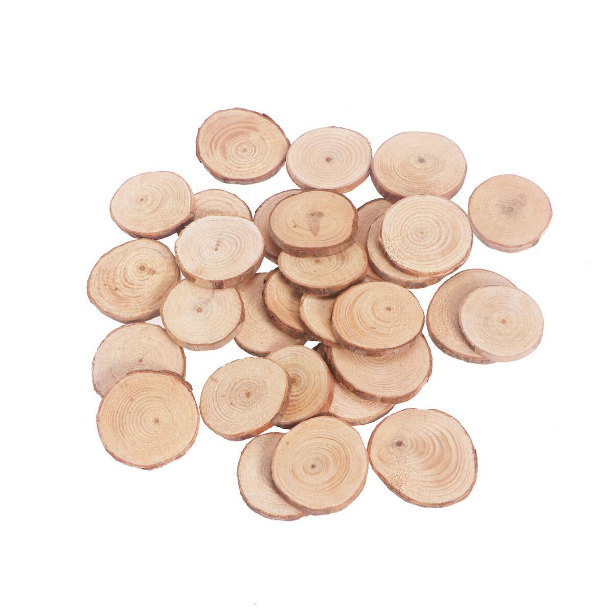 130 Fette Di Legno Naturale Con Foro – Diametro 4,5-5,9 Cm, Per Decorazioni, Centrotavola, Fai Da Te