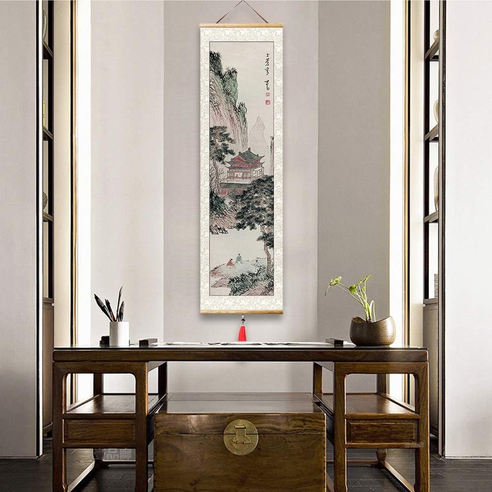 Chinesische Kunst-Wandrolle, hängende Malerei, Rolle, orientalisches Dekor, chinesisches Rollbild, Wandrolle, japanische Wandkunst, chinesische Malerei, Feng Shui, japanische Wandrolle, Dekoration for
