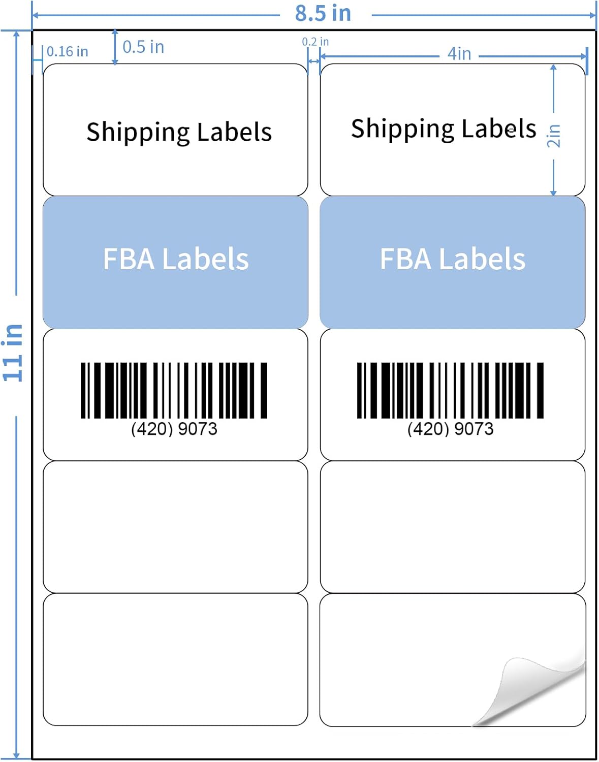 Shipping Labels Stickers, 2"×4" Printable Mailing Label for Laser/Inkjet Printing- Matte White, Permanent Adhesive Labels Stickers - Image 2