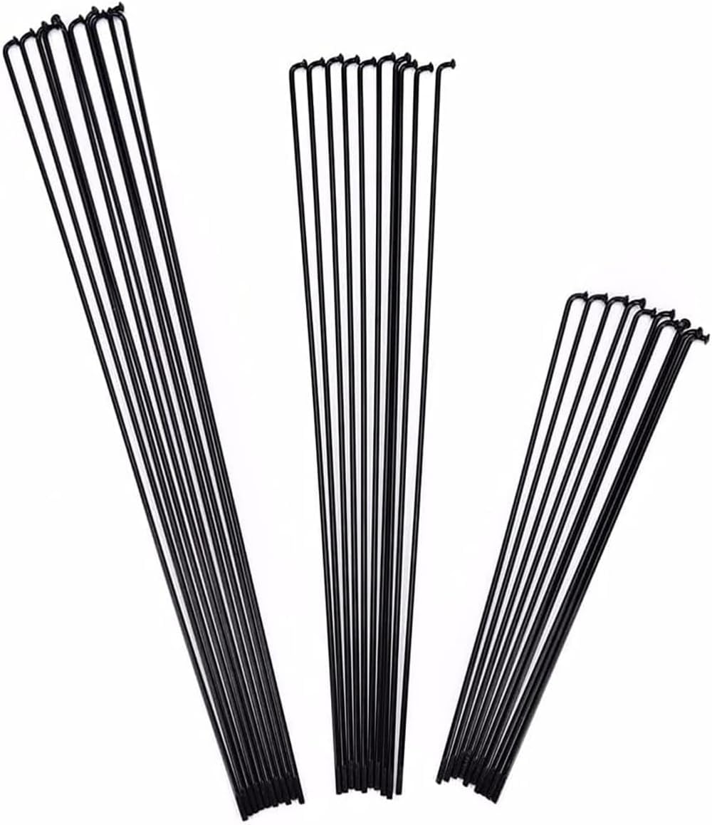 13G Ebike Spokes 2.3mm High 304 Stainless Steel Bicycle Spokes 128-292mm Bike Spokes Black J Bend Wheel Spokes with Copper Nipple for Mountain Bike Ebike Tricycle Wheels