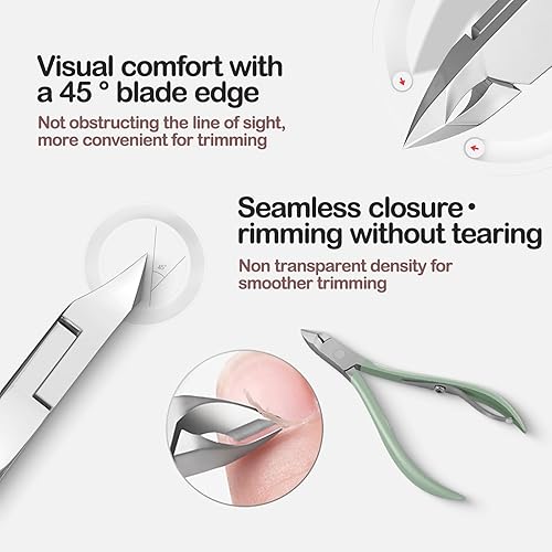 Miniatura 4 de Queenme Juego de manicura profesional de pedicura, kit de cortaúñas de 18 piezas, tijeras de uñas de acero inoxidable, herramientas de cuidado para