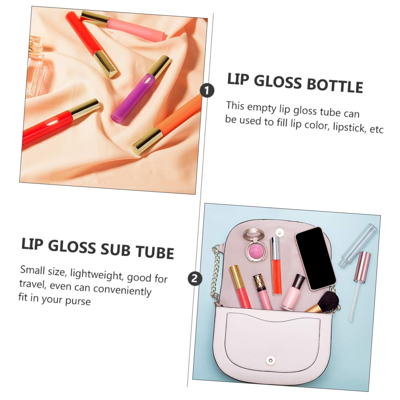 Tubi per Lucidalabbra Facili da Usare 30 Pezzi in ABS da 10ml Leggeri e Portatili, per Fai-da-te e Viaggio | Mini Contenitori per Rossetto, per Viaggio e Diy, Leggeri e Facili da Usare