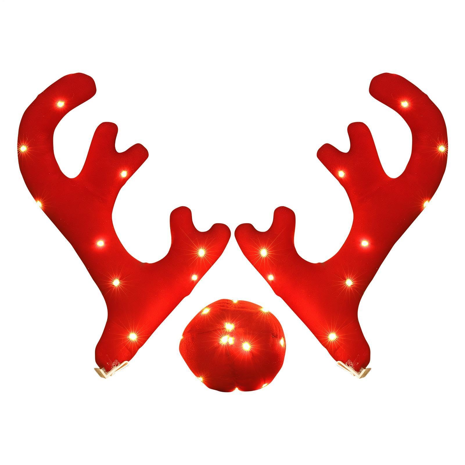 Kit cornes de renne pour voiture Jolies décorations lumineuses de Noël pour