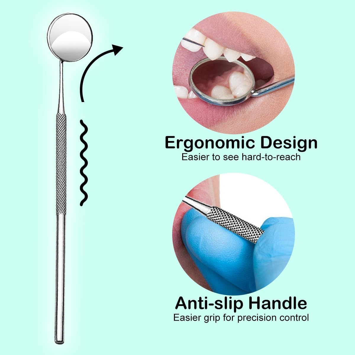 YSCARE Espejo de boca dental para dentista higiene oral herramienta de extensión de boca y pestañas
