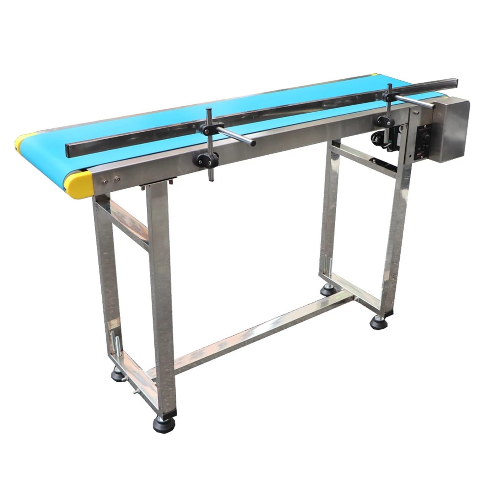 Convoyeur 1000 mm 1200 mm de qualité alimentaire pour machine à bande transporteuse en acier inoxydable pour imprimante à jet d'encre automatique (longueur 1000 mm, garde-corps unique)