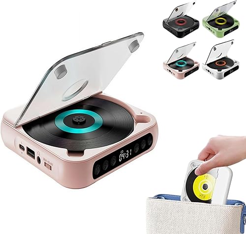 Reproductor de CD Bluetooth portátil, radio vintage, reproductor de audio digital, sonido de alta fidelidad, reproducción inalámbrica y con cable,