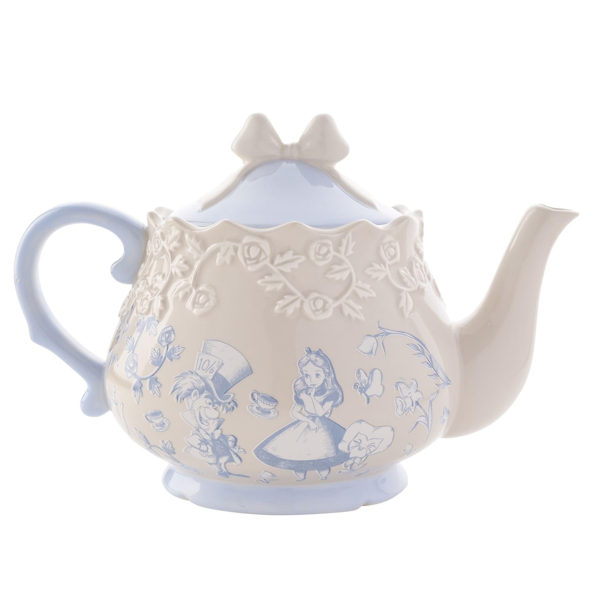 Disney, Alice in Wonderland, Ceramic Teapot, Alice, Mad Hatter & Roses Motif