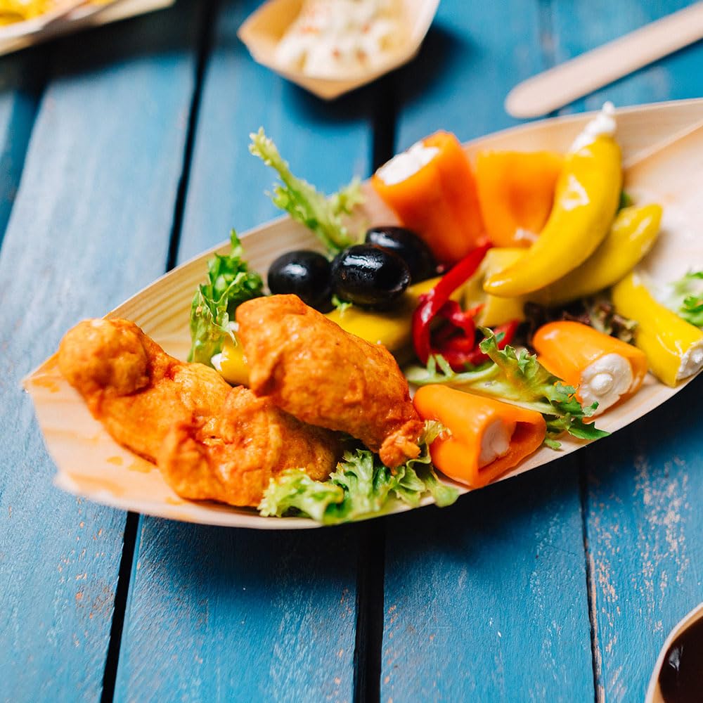 BIOZOYG Cuencos hondo madera de pino I platos desechables orgánicos sostenibles y compostables I Snack bowl bocadillos currywurst papas fritas Sushi I cuenco alimentos fríos y calientes 1000 piezas