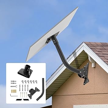 Starlink Gen3 Mounting Kit, Adjustable Starlink Bracket Set Elbow Pipe, Mounting Kit with Starlink Pipe Adapter, Starlink Wall Mount, Starlink Pole Mount, for Starlink DevicesBlack