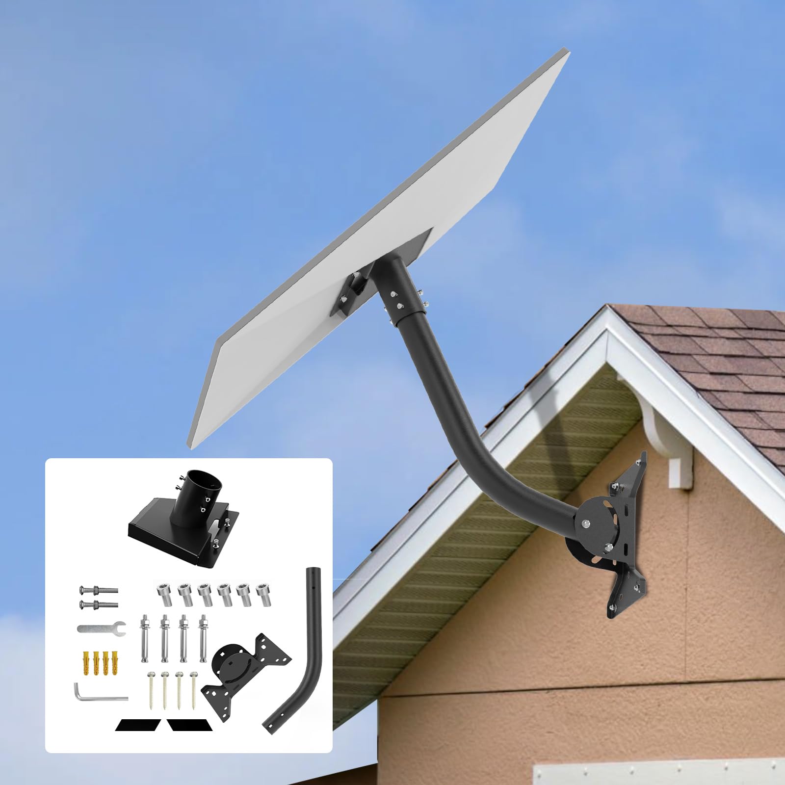 Starlink Gen3 Mounting Kit, Adjustable Starlink Bracket Set Elbow Pipe, Mounting Kit with Starlink Pipe Adapter, Starlink Wall Mount, Starlink Pole