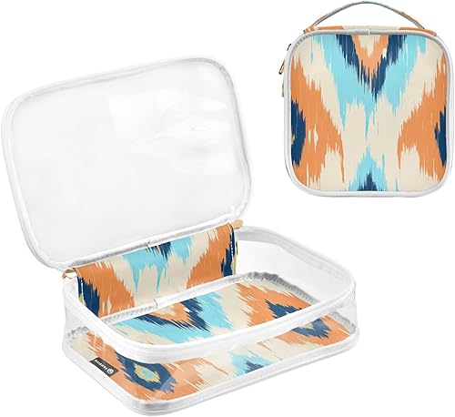 Miniatura 3 de Ikat Ethnic Clear Toiletry Bag for Traveling,2 Pack Makeup Cosmetic Bag with Zipper,Travel Bag for Toiletries,Travel Essentials 21215285