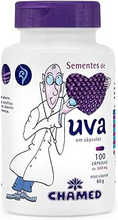Sementes de Uva 500 mg, Natural, Chamel, 100 Cápsulas