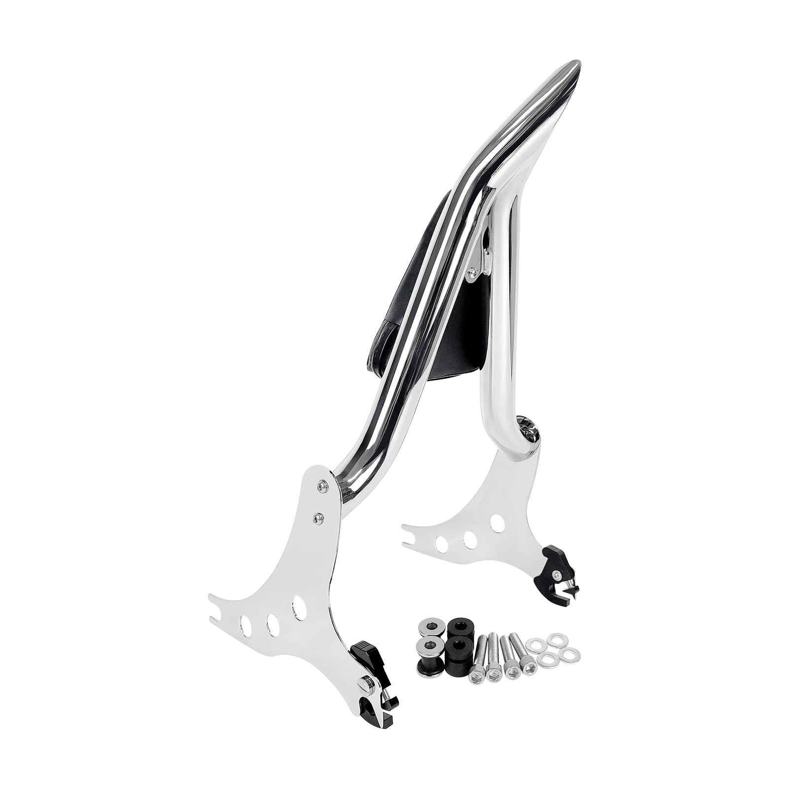 drążek Sissy z bagażnikiem Pasuje do Harley Fat Boy FLSTF 2007-2017 Softail 2006-2012 odpinany Sissy Bar motocykl oparcie pasażera Pad(Chrome)