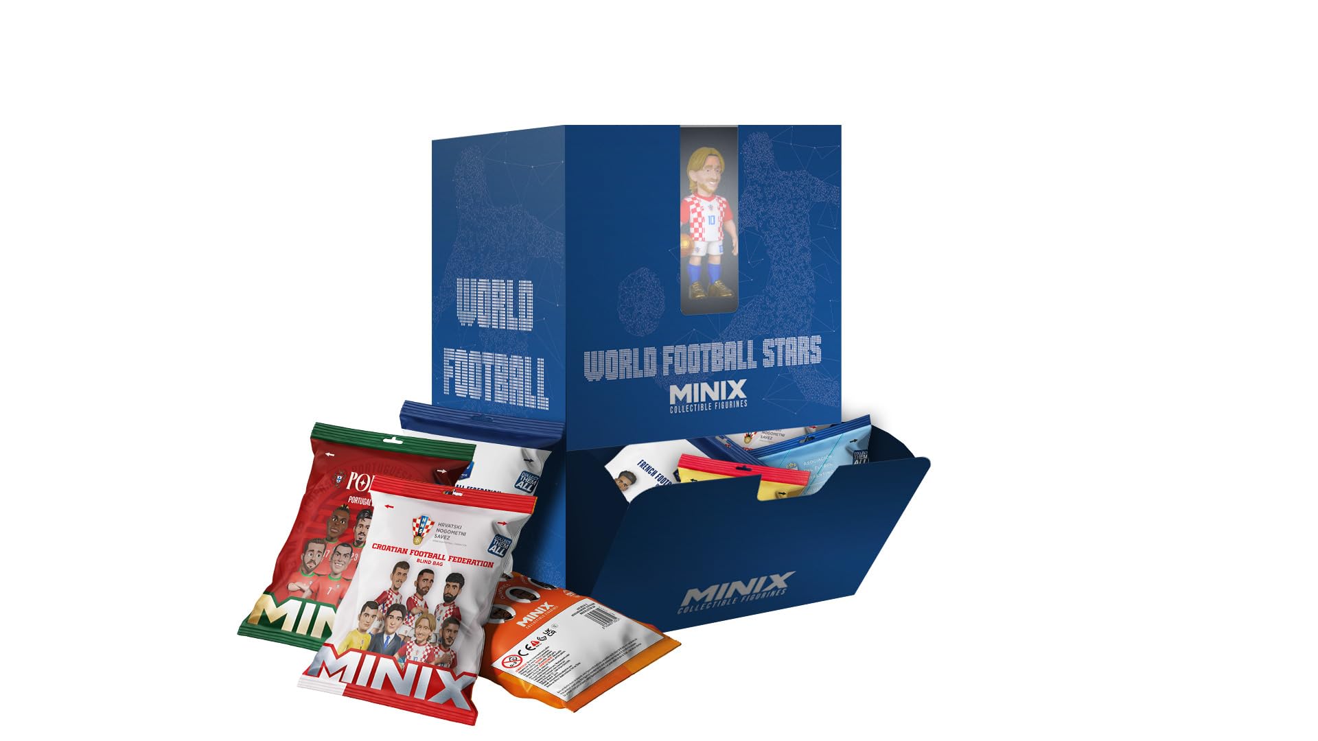 MINIX - World Cup Football Stars Mini Format - Internationale Teams B - Display Blind Bag Surprise - Sammel-Figuren 7cm