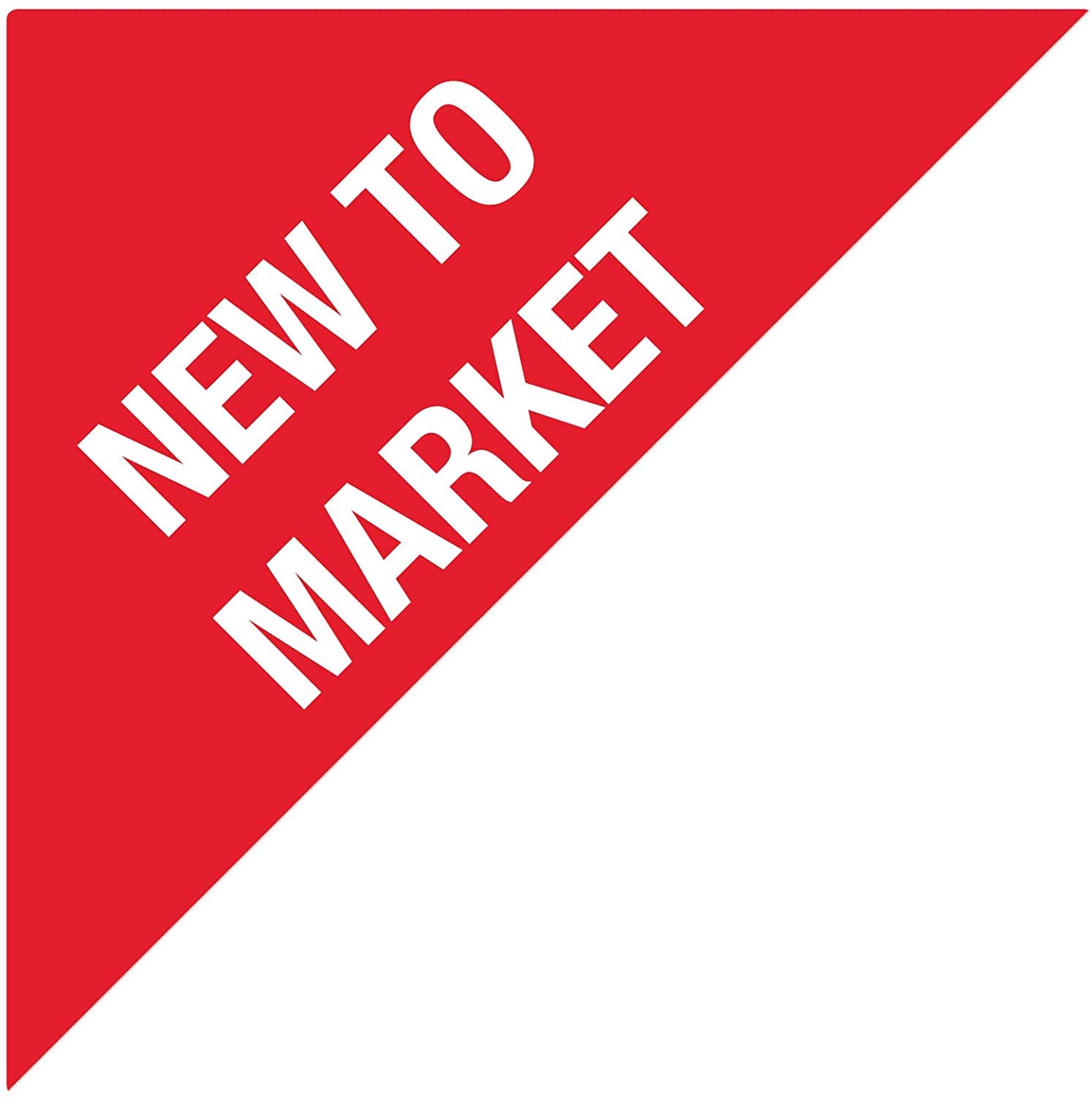 Price Stickers New To Market (Red) Estate Agent Stickers – Pack Of 24 Red 67 X 67 X 94Mm Triangles Removable Adhesive Coloured Sticky Labels Self Adhesive Easy Peel Labels Stickers Sticky Paper - New To Market