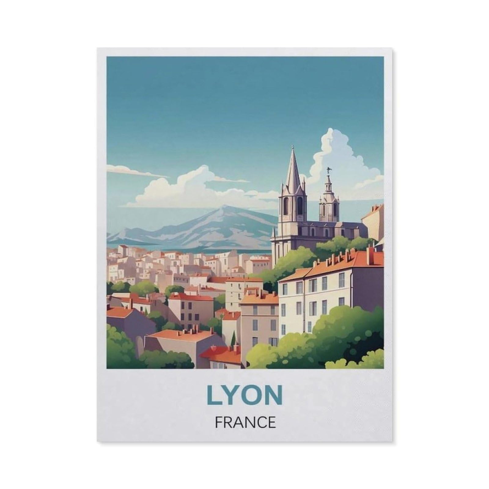 Vintage Metal Tin Sign，Lyon France(20x30cm）