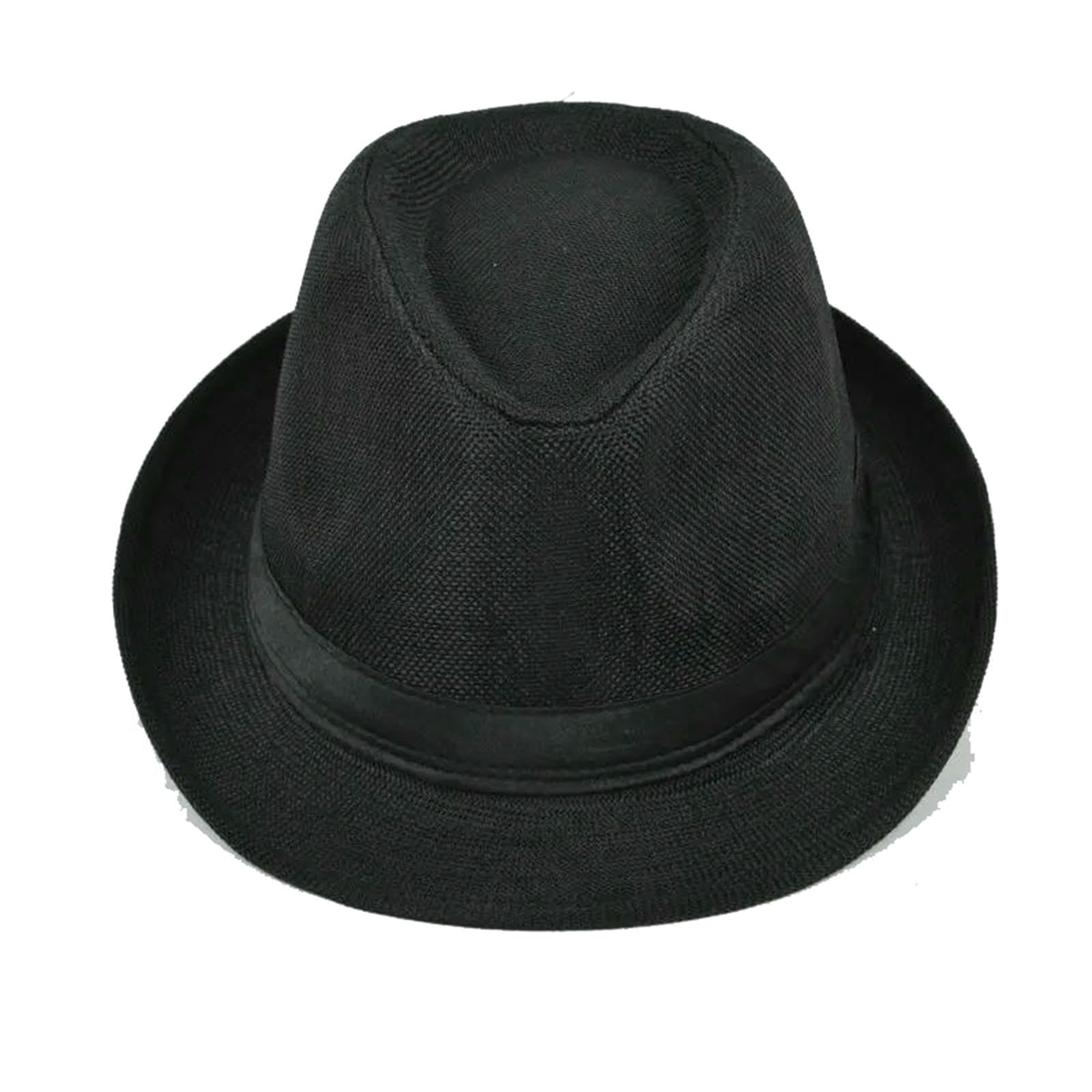 Cappello da Pescatore Berretto Confezione di Cappelli Fedora A Tesa Corta Estivi Pork Pie Hat Uomo Donna Festa Matrimonio Costume Classico-Nero-Confezione 24