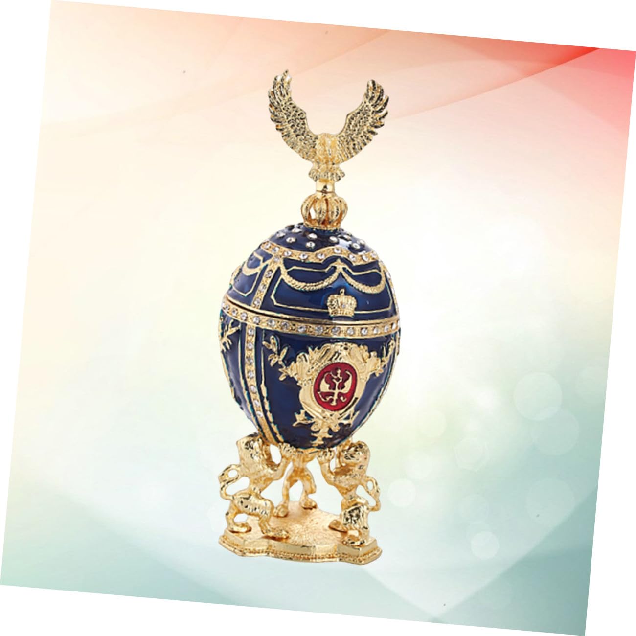 PRETYZOOM Decorazione Uovo di Pasqua in Stile Russo in Lega, Ornamento Creativo per Desktop e Soggiorno, Adorno Elegante e Stiloso la Casa