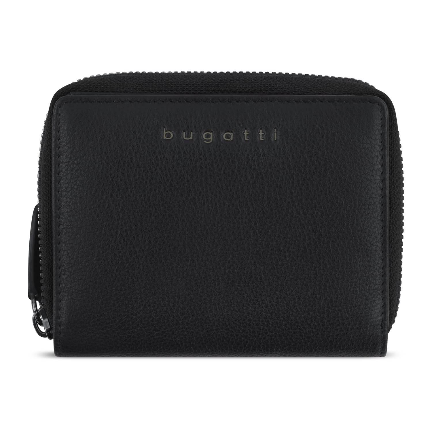 bugatti Mira Portafoglio Piccolo da Donna in Vera Pelle con Zip e Protezione RFID- Nero