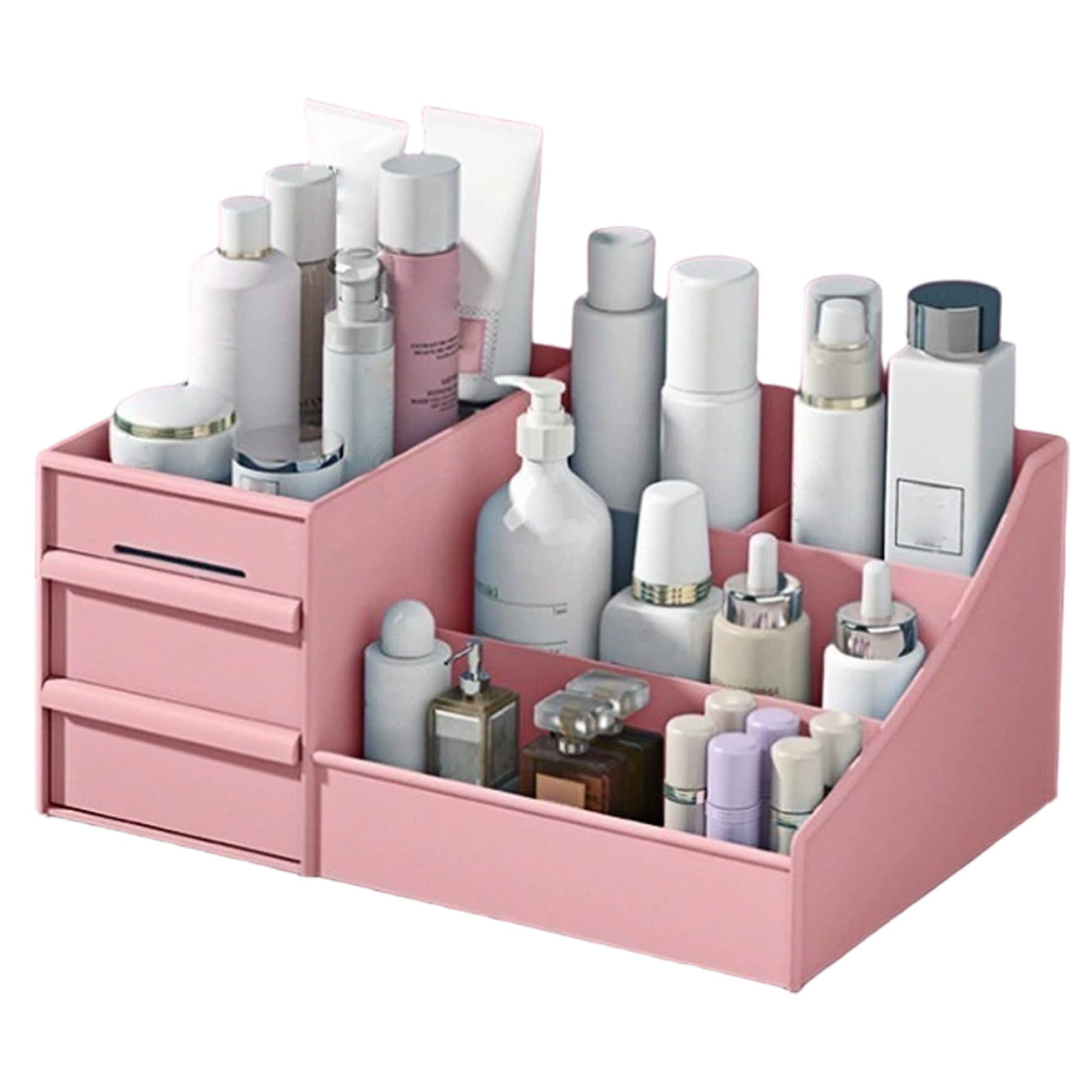 Support maquillage en PP à tiroirs modulables pour rangement beauté efficace