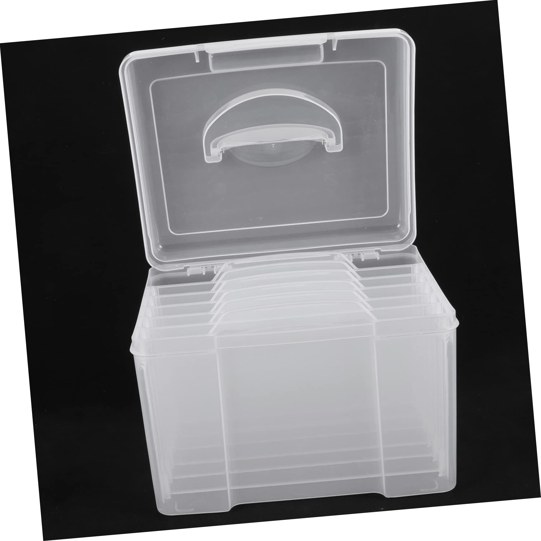 Scatola Organizer Foto 6 Scomparti Regolabili in Plastica Maniglia