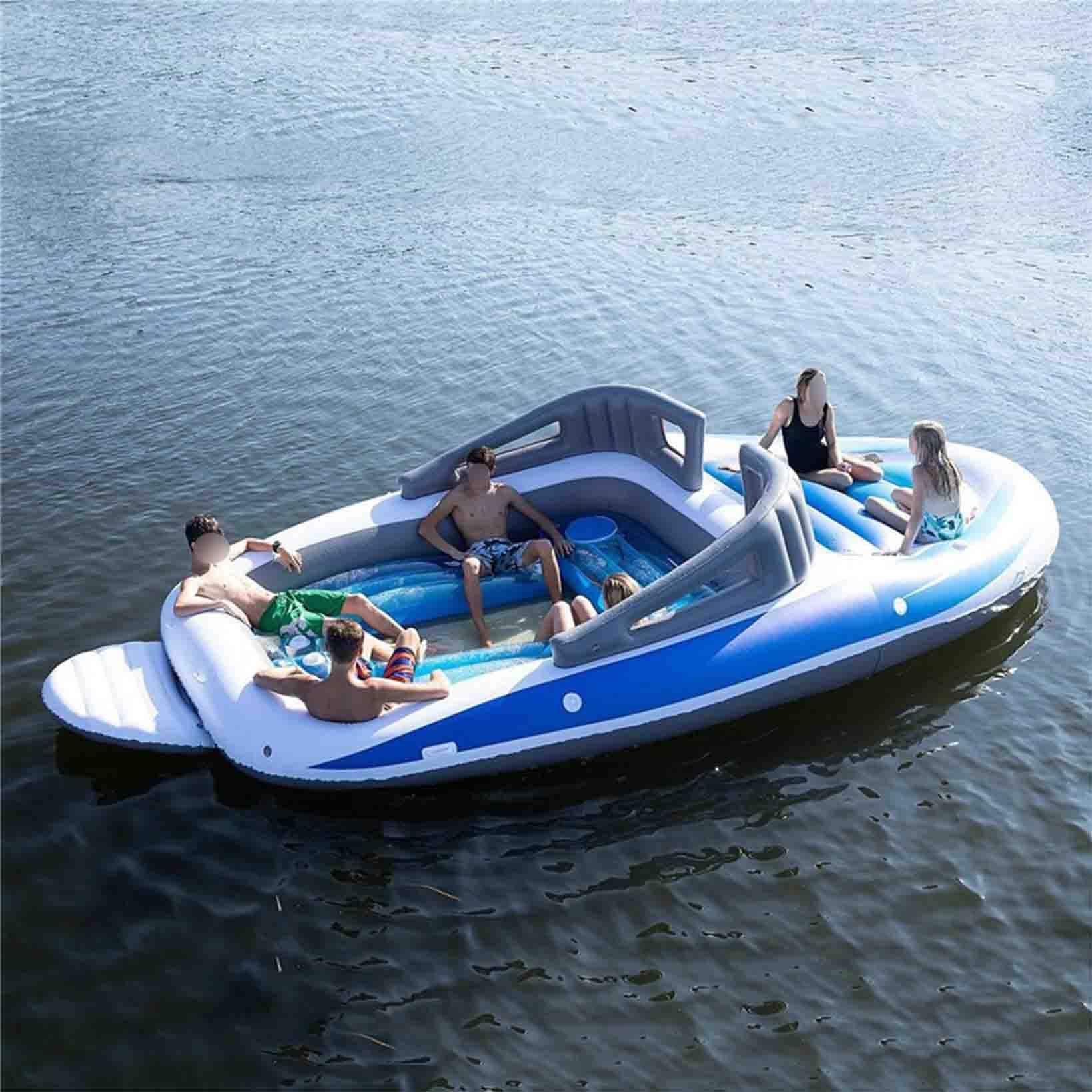 Aufblasbares Boot PVC-Schlauchboot Marineboot 1-6 Person Floß Beiboot Fischerboot für treibendes Angeln im Freien Wassersport