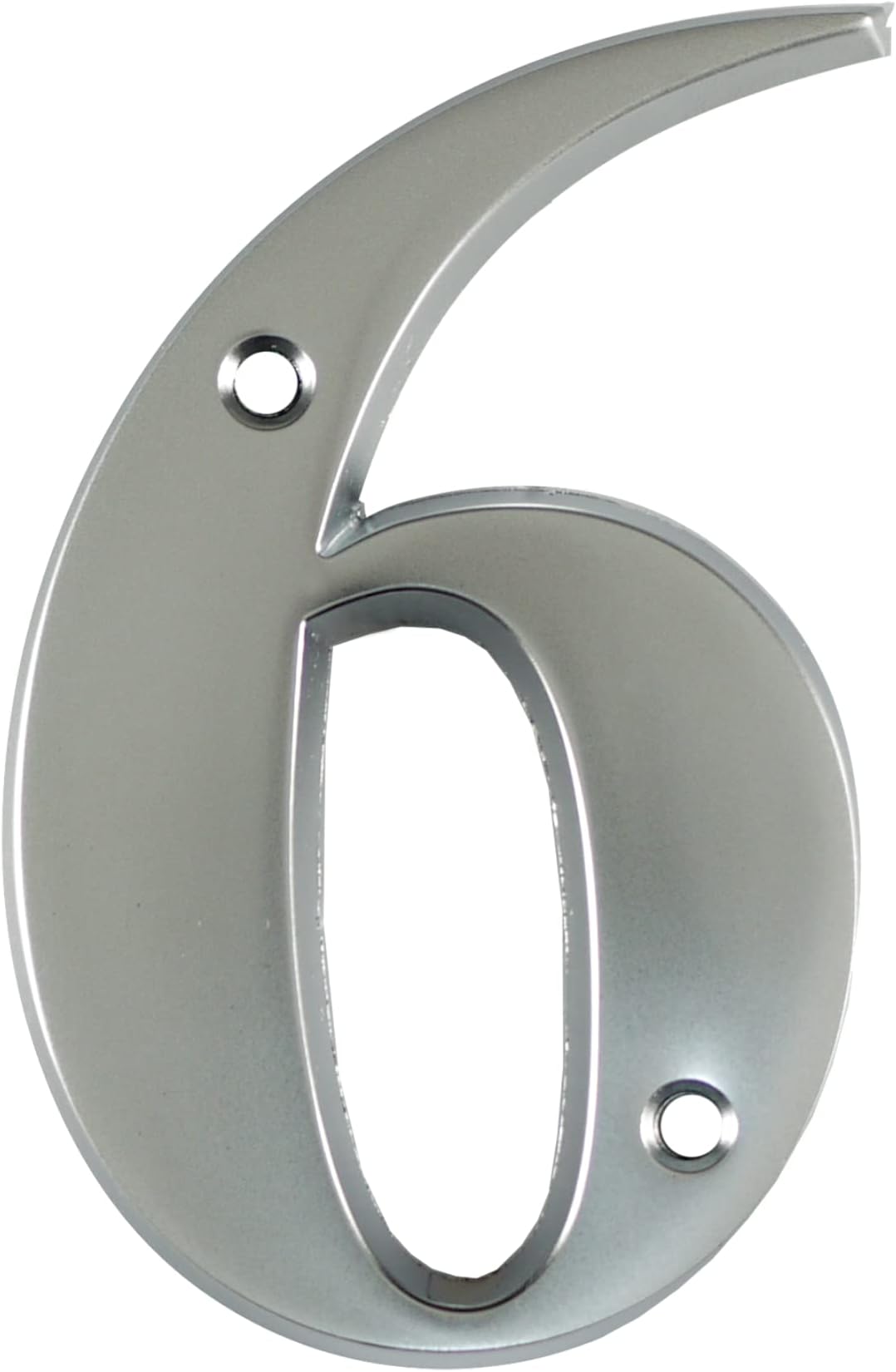 Beautiful 3 Inch Bevelled Edge Polished Chrome Door Number 6 Screw