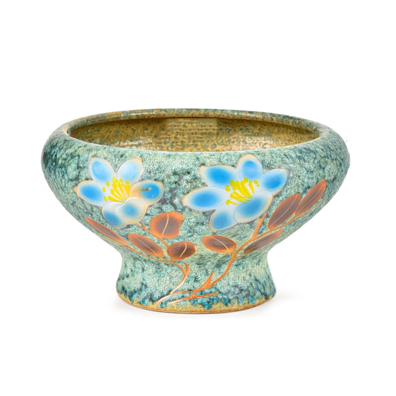 SWENEEN Succulent Pot With Drainage Hole & Filter Gasket,9.6" Plant Pots,Bohemian Ceramic Succulent Planter Pot For Small Plant,