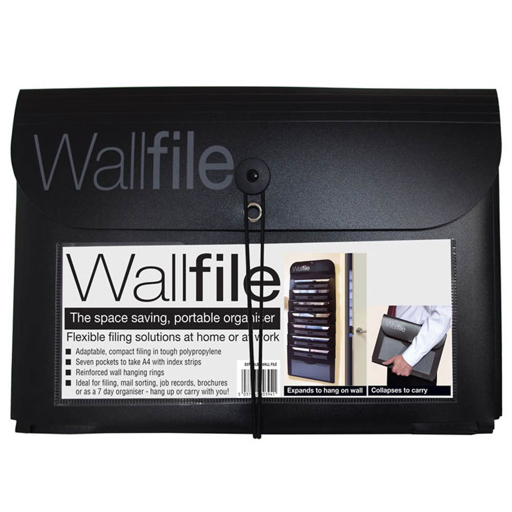 A4 Polypropylene Wall File / Paper Expanding Personal Organiser Hanging / Conference Folder Business Folio Case 7 Pockets