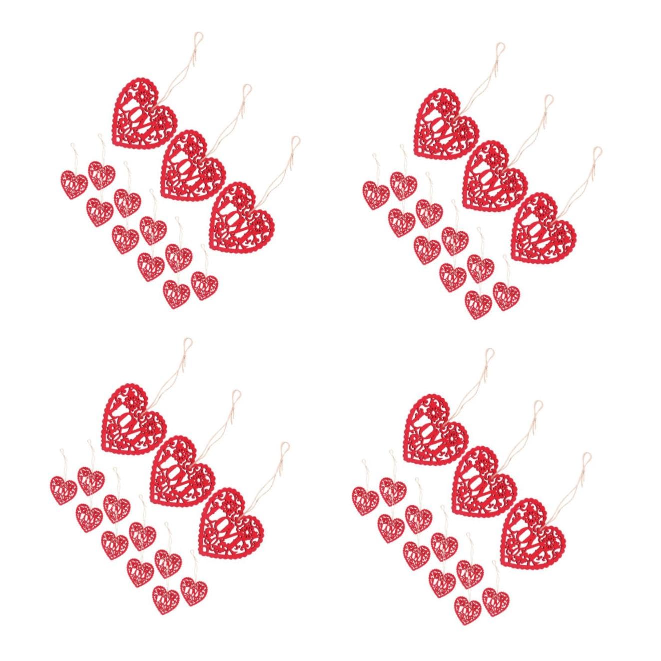 IMIKEYA 120stücke Holzherzen Für Dekoration Rote Cutout Love Herzen Für Valentinstag Basteln Und Kreative Projekte Mit Glatter Oberfläche Aufhängen